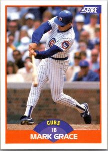 1989 Score Baseball Card Mark Grace Chicago Cubs sk29814