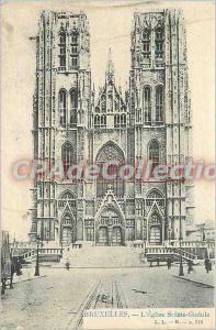 Old Postcard Brussels Church St Gudule