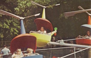 Elysburg PA, Knoebels Groves Amusement Park, Children on Helicopter Ride 1960s