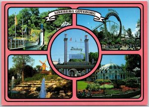 Liseberg Goteborg Sweden Amusement Park Landscape Garden Postcard