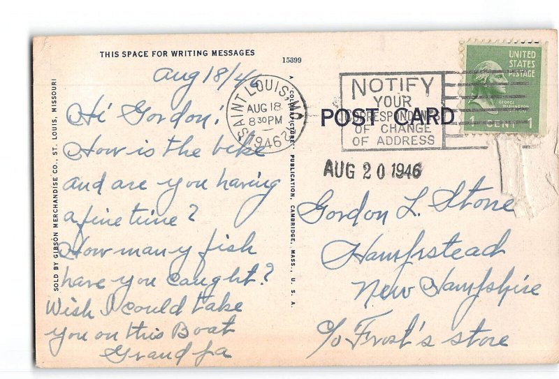 St Louis Missouri MO Postcard 1946 Steamer Admiral
