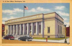 Post Office Huntington Indiana 1948 linen postcard