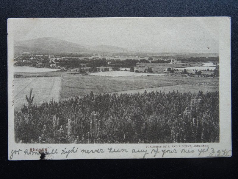 Scotland ABOYNE Panoramic View c1903 UB Postcard by A.& E. Milne of Aberdeen