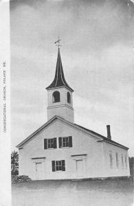 Poland Maine Congregational Church Street View Antique Postcard K94044