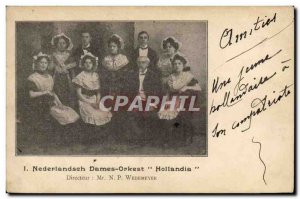 Postcard Old Nederlandsch Ladies Orchestra Hollandia Wedemeyer