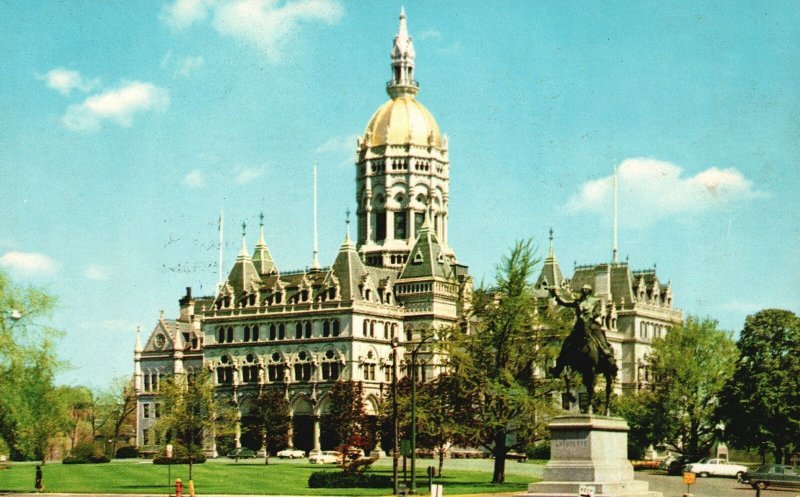 Vintage Postcard State Capitol Bushnell Park French Gothic Hartford Connecticut