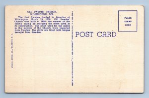 Old Swede Church Wilmington Delaware DE UNP Unused Linen Postcard C17