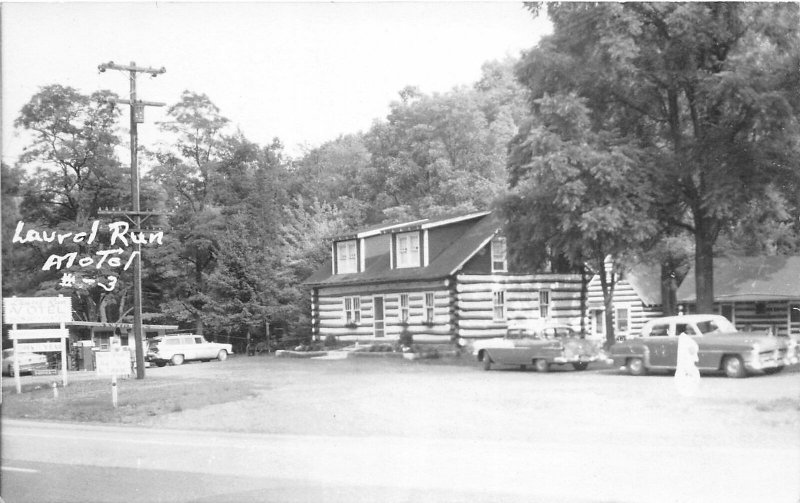 F93/ Laurel Run Pennsylvania RPPC Postcard Laurel Run Motel c1950s