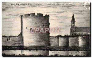 Old Postcard Old Bray Bray Sur Seine The Great Tower destroyed Sour Louis