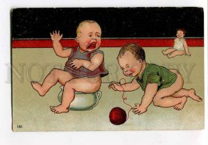 3034173 Crying MULTIPLE BABIES on POT vintage COMIC PC