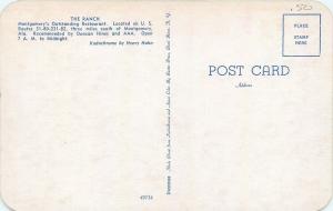 Montgomery AL~The Ranch Restaurant~Weathervane~Nice 1940-50s Cars~Postcard