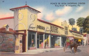 St Augustine Florida Ponce De Leon Shopping Center Antique Postcard K80308