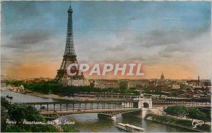 Old Postcard Panorama Paris on the Seine