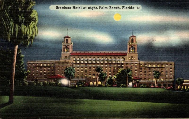 Florida Palm Beach The Breakers Hotel At Night