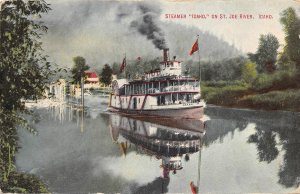 Steamer Idaho on St Joe River Idaho 1910 postcard