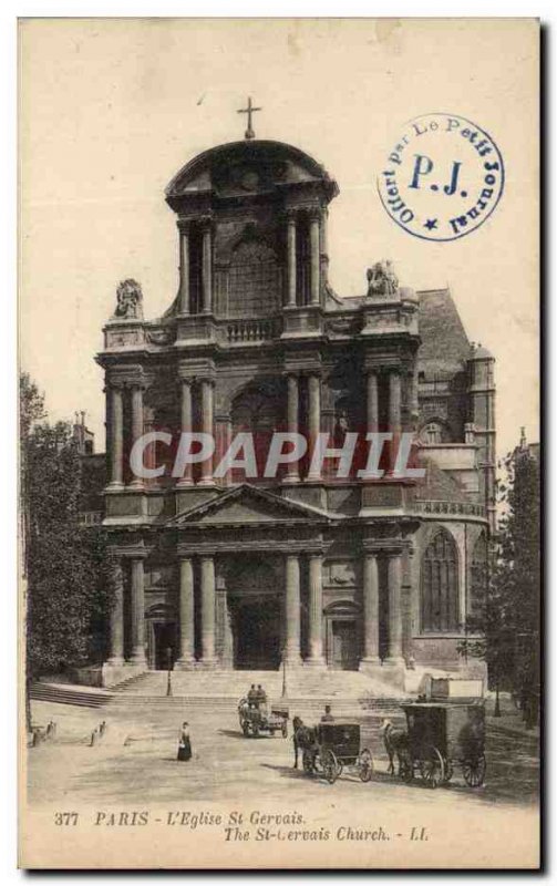 Old Postcard Paris & # 39Eglise L St Gervais