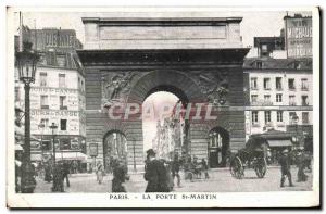 Old Postcard Paris Porte St Martin