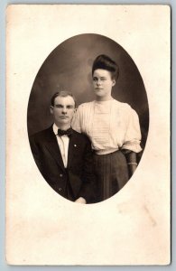 RPPC Young Couple  Real Photo  Postcard  c1910