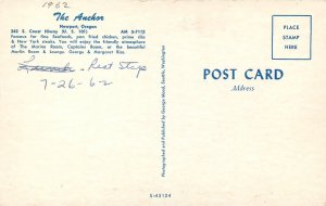 Postcard Oregon Newport 1962 The Anchor occupation roadside Mood 23-9765