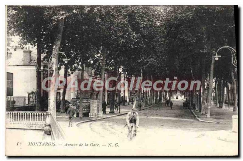 Old Postcard Montargis Avenue De La Gare