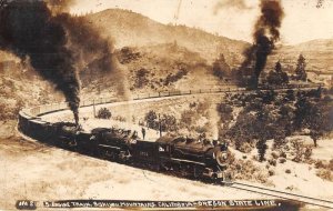 California Oregon Siskiyou Mountains 5 Engine Train Real Photo Postcard AA28725