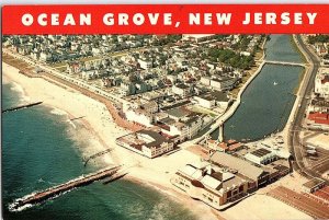 Postcard AERIAL VIEW SCENE Ocean Grove New Jersey NJ AJ4222