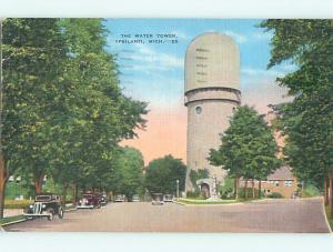 Linen OLD CARS & WATER TOWER Tpsilanti Michigan MI p1864