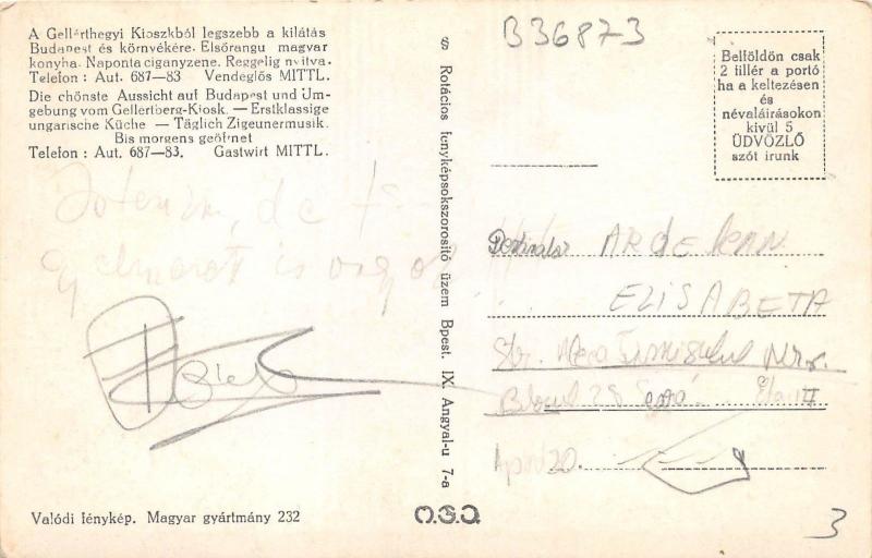 B36873 Budapest Gellertberg Kiosk  hungary
