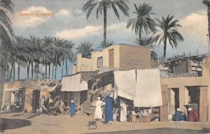 Aswan Egypt Street Scene Market Vintage Postcard AA45473