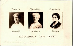 Women's Temperance Union Leaders MN RPPC Scovell Hendrix Sizer Postcard C34