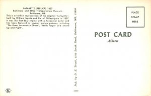 Lafayette Baltimore, Maryland, USA Postcard