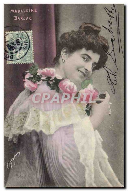 Postcard Old Woman Madeleine Theater Barjac