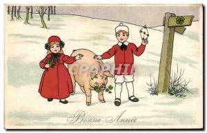 Old Postcard Fantasy Children Pig Pork (TOILEE map) Happy New Year