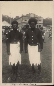 Fiji Fijian Police Men Used Message From Flores Island Port Ende RPPC