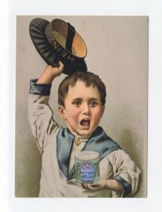 ad367 - advert for Heinz Baked Beans (different tin) - young boy  - art postcard