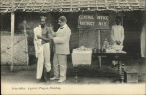 Medical Medicine Innoculation For Plague Bombay India Social History Postcard