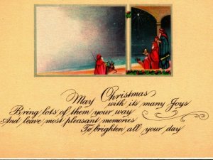 Merry Christmas Poem Pink of Perfection Wise Men Unused UNP 1900s Vtg Postcard