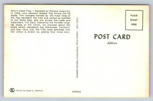 Ohio State Flag Pennant Columbus OH Aladdin Studio Postcard Unposted