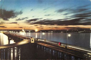 US4827 View of the Oil Loading South Pier at Night Panorama