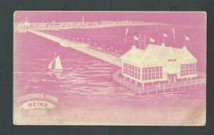 Ca 1899 Post Card Heinz Pickles At Atlantic City NJ Pier Rare Mint Private-----