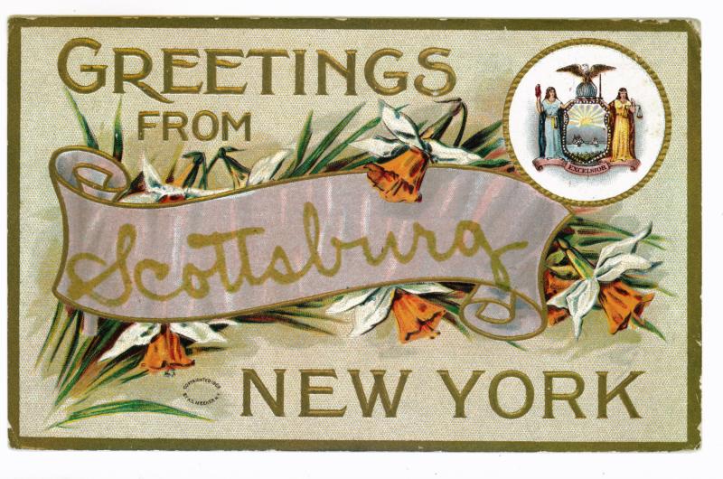 Scottsburg, New York to Wellsboro, Pennsylvania 1917 Greetings Postcard