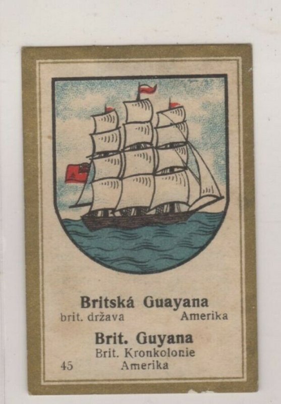 Rueger Chocolates Vignette Trade Cards National Coats of Arms-Brit. Guyana #45