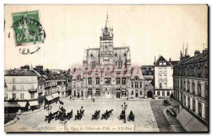 Old Postcard Palace of Compiegne La Place Hotel de Ville