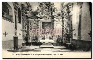 Old Postcard Aigues Mortes Chapel of the Penitents Gris