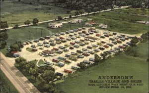 South Bend Indiana IN Anderson's Trailer & Sales Dealership Linen Postcard