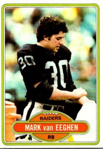 1980 Topps Football Card Mark Van Eeghen RB Oakland Raiders sun0285