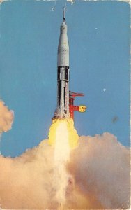NASA Kennedy Space Center Florida 1967 Postcard Launch Of Saturn Space Vehicle