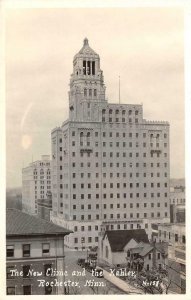 RPPC New Clinic & the Kahler ROCHESTER, MN Real Photo c1930s Vintage Postcard