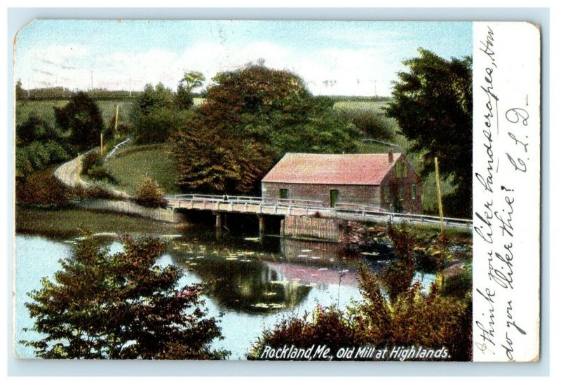 c1906 Old Mill at Highlands View, Rockland Maine ME Antique Postcard