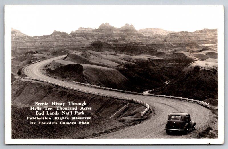 RPPC Hells Ten Thousand Acres Bad Lands Nat's Park SD C1940 Postcard U23